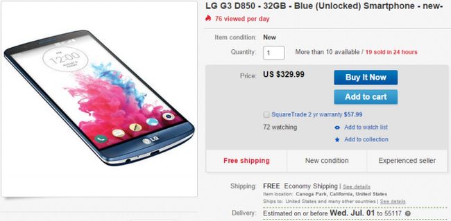 Fotografía - [Alerta Trato] Desbloqueado LG G3 (D850) a la venta por $ 329.99 a través de eBay [Actualización]